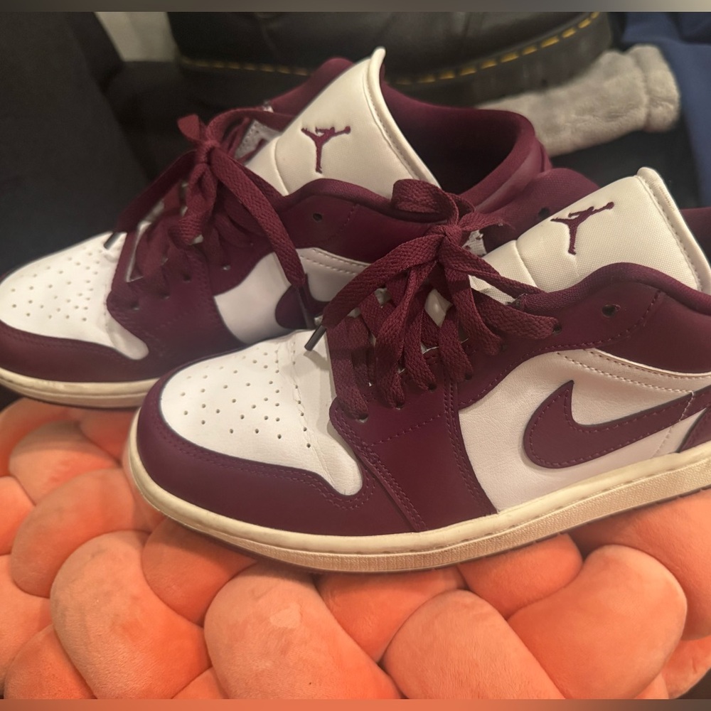 Jordan Women's Sneakers in Maroon/purple and White